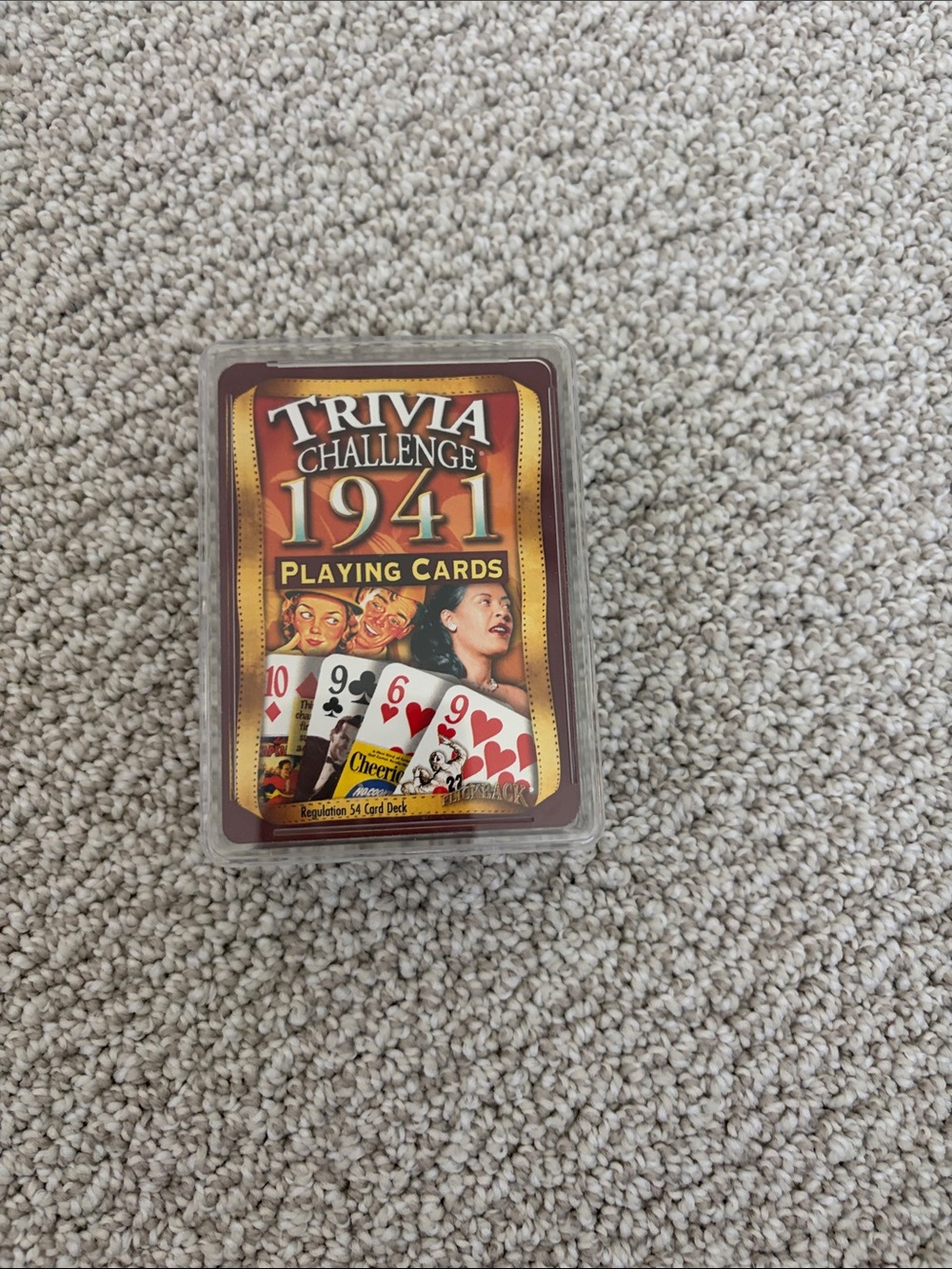 Trivia Challenge 1941 Playing Cards - Brown Vintage-Themed Deck